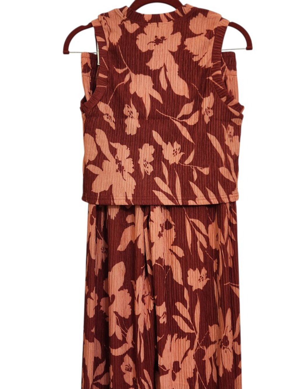 Women’s Wide Leg Floral Pants - Pink Floral - Picture 9 of 13